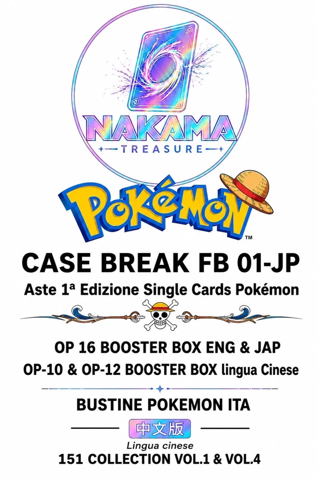 ASTA 1' EDIZIONE + [RIP & SHIP BOX BREAK] ONE PIECE + POKEMON
