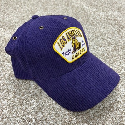 NWT '47 Los Angeles Lakers Corduroy Strapback Hat Purple Sample