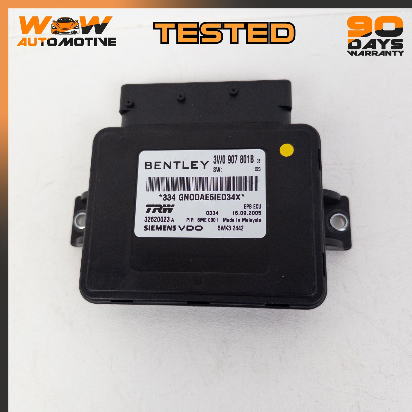 04-13 BENTLEY CONTINENTAL FLYING SPUR ELECTRONIC PARKING BRAKE CONTROL MODULE OE