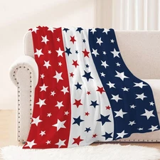 Patriotic Throw Blanket Kids Small 4th of July Memorial Day Fourth of July Am...