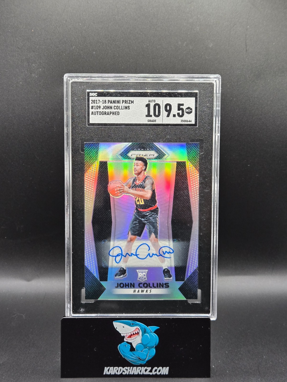 2017-18 Panini Prizm John Collins Rookie Silver Auto #109 SGC 9.5