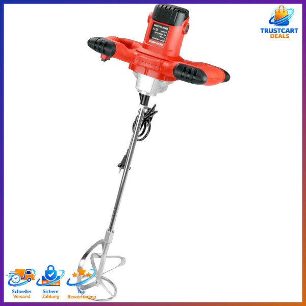 MöRtelrüHrer RüHrwerk 220V 2100W 1200R/Min 6 Gang M14 Gewinde FüR Farbe Putz-image