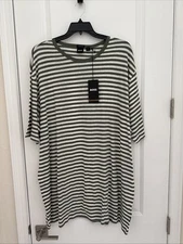 NWT HUGO BOSS Men’s Tiburt T-Shirt Crewneck Size 4XLT Short Sleeve Linen Blend