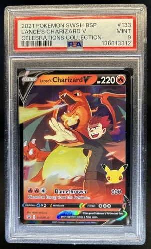2021 Pokemon SWSH Black Star Promos Lance's Charizard V #SWSH133 PSA 9