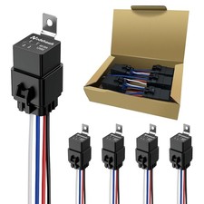 4-PIN Relay 40/30AMP 12V DC Automotive Relays Waterproof Relay with Harness Heav