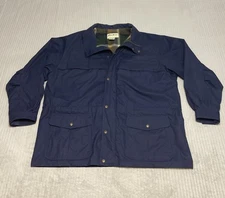 Eddie Bauer Jacket Men's 2XL Wool Lined Mountain Parka Coat Navy Blue VTG