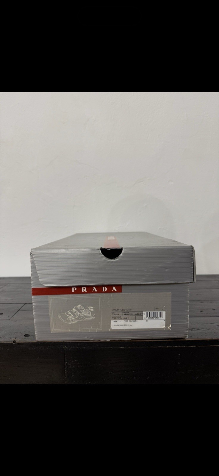 PRADA America's Cup Silver Hook & Loop Patent Leather Men's Athletic Sneakers thumbnail 7