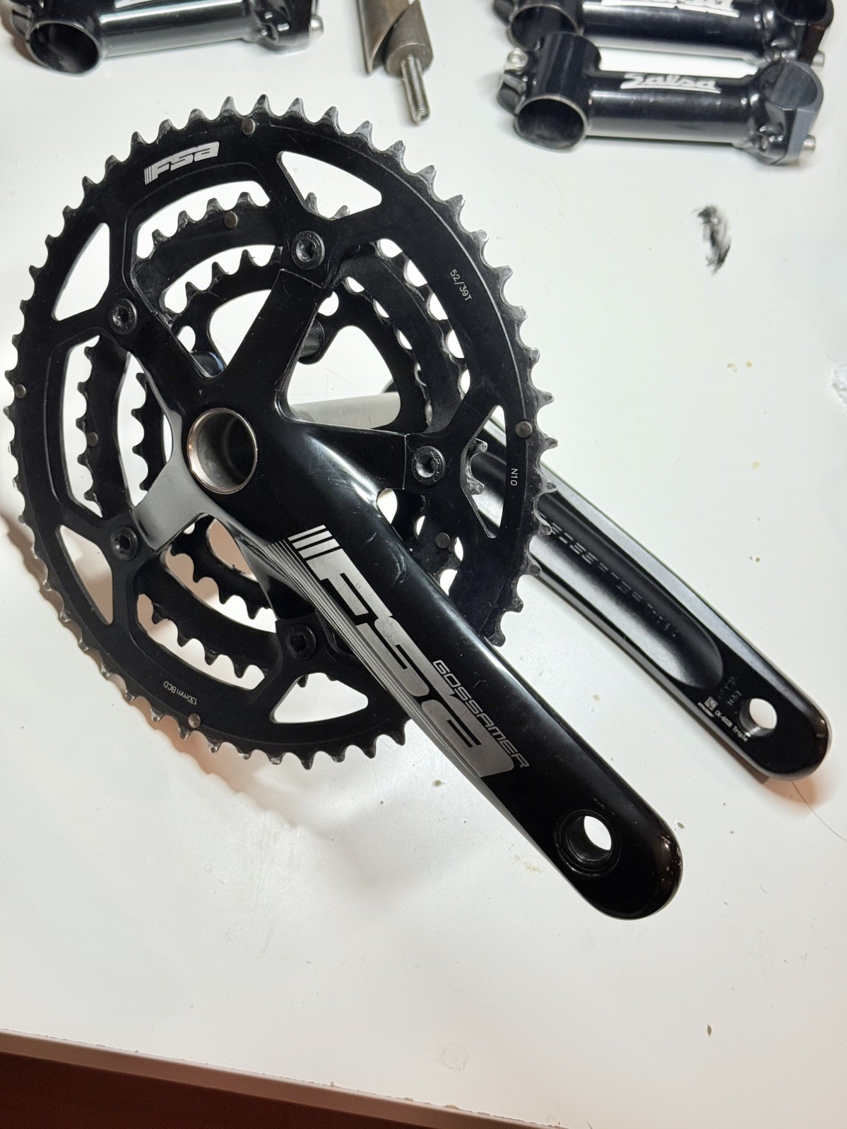 FSA Gossamer Road Crankset 165mm 50/34t 24mm spindle 130bcd 