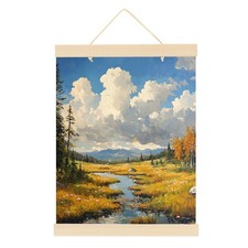 1 Set Magnetic Poster Hanger Frame, 8 Inch Wooden Magnet Frames, Wood Color