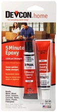 Devcon S205 5-Minute Epoxy Glue, 1 oz. Pack of 1, Clear