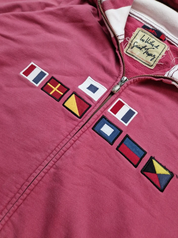 Veste Les Voiles de Saint Tropez à capuche Kappa drapeaux brodé Rouge Taille XL - Photo 3/4