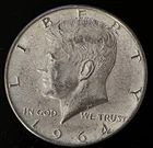 1964 Kennedy Half Dollar. Free Shipping! 90% Silver.