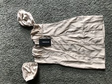 PLT Beige Ruched Cup, Binding Detail,Puff Sleeve, Bodycon Minidress BNWT