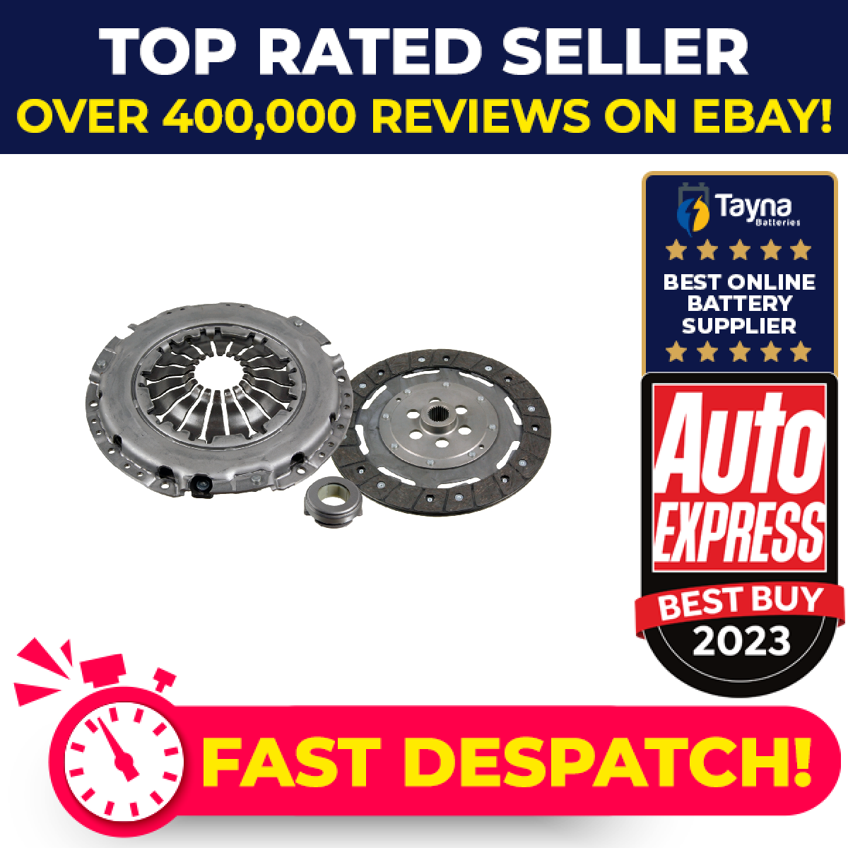 Clutch Kit 3pc (Cover+Plate+Releaser) fits VW PASSAT 3C2, 3C5 1.6D 2009 CAYC New