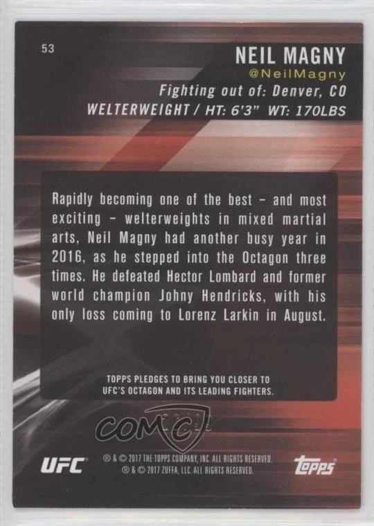 2017 Topps UFC Knockout Blue /99 Neil Magny #53 - Image 2 of 2