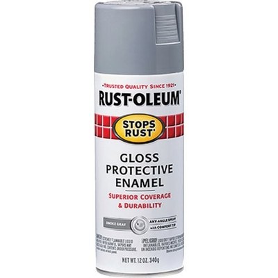 1Pc Rust-Oleum Stops Rust Smoke Gray Gloss 12 Oz. Anti-Rust Spray Paint