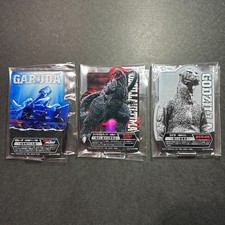 C1687 Set of 3 Godzilla Ichiban Kuji Acrylic Stands 3.8" Bandai M15