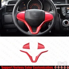 For Honda Fit/Jazz 2014-2020 Bright Red Steering Wheel Border Panel Cover Trim