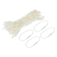 Polyester Rope Hang Tag String Snap Lock 120mm,0.9mm 200 Pcs,White