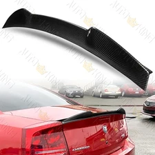 FIT 06-10 DODGE CHARGER V-STYLE REAL CARBON FIBER REAR TRUNK LID SPOILER WING
