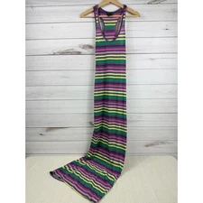 Y2K Maxi Dress 5-7-9 Striped Racerback Sleeveless Casual Women's XS