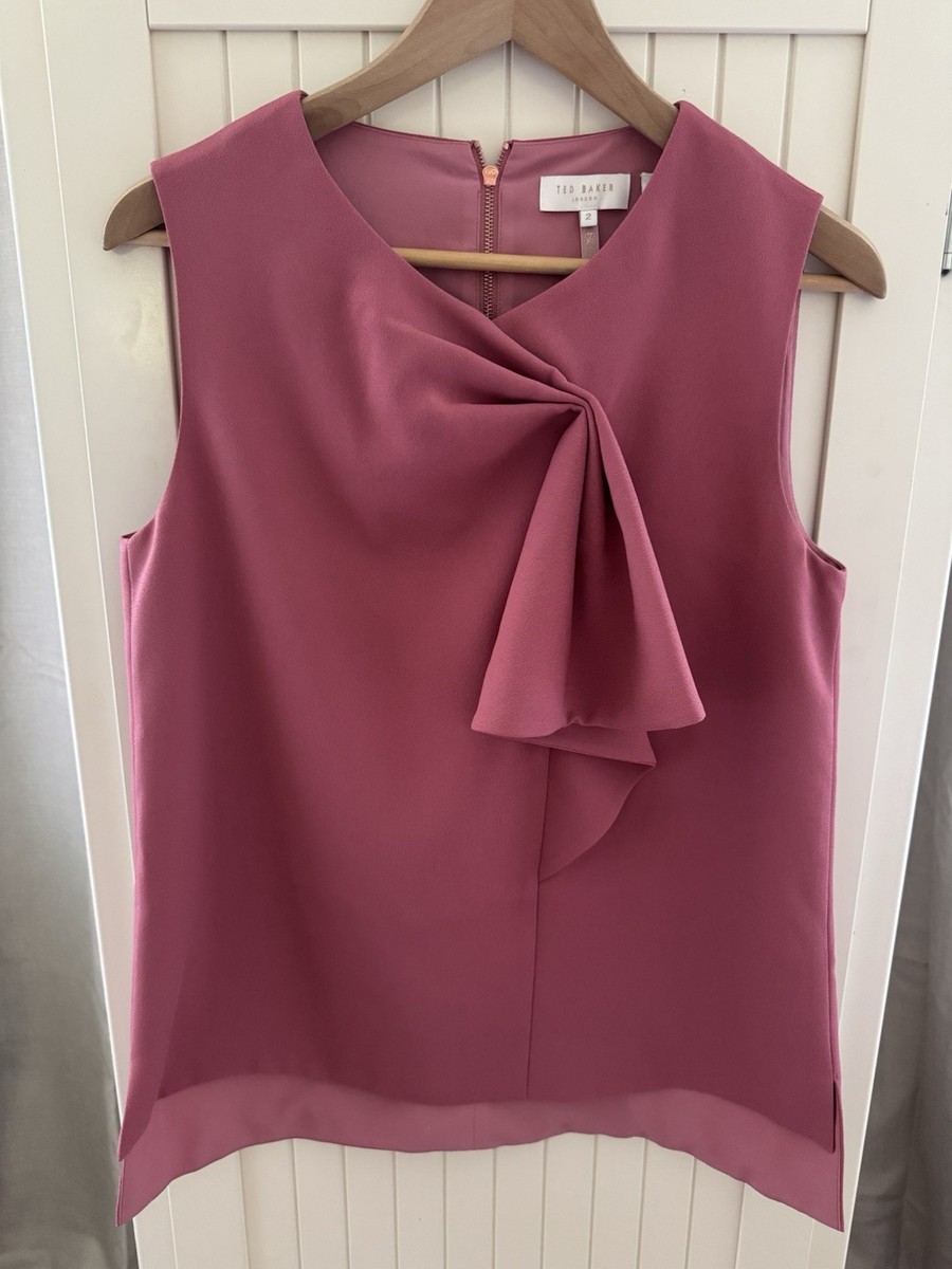 Womens Tops Ted Baker Pink Frill Top Ted Baker Ruffle Neck Top