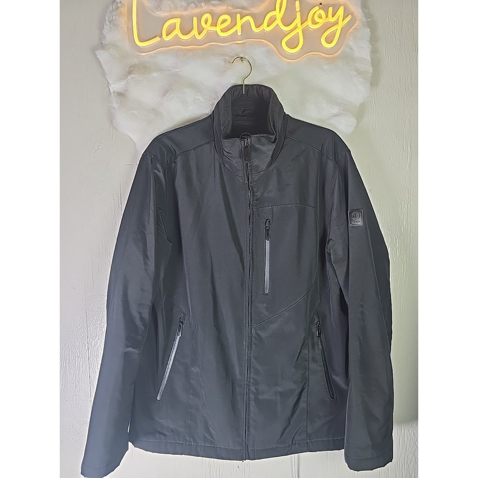 T TECH Jacket Black Insulated Softshell Mens Larg… - image 1