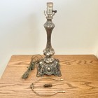 Vintage Tiffany Art Nouveau Style Lamp Base, Harp & Finial Only Cast Metal — photo 5