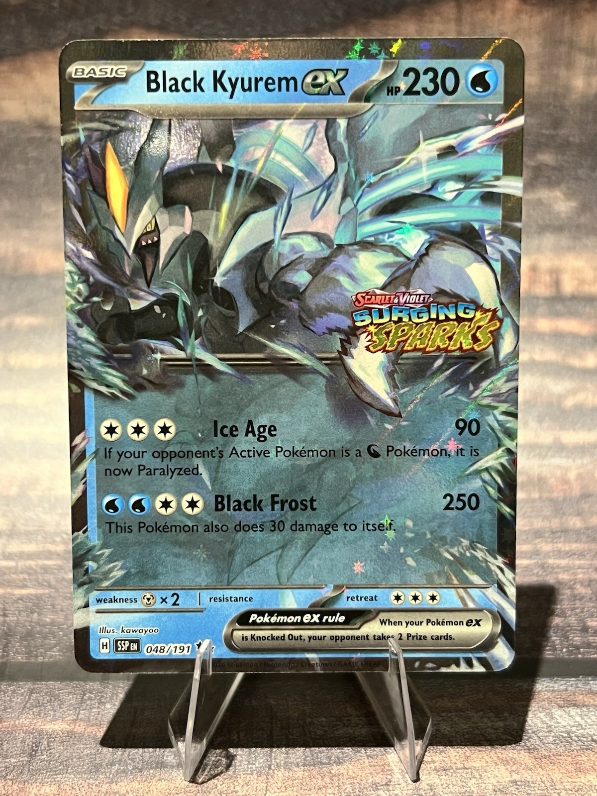 Black Kyurem ex 048/191 Surging Sparks Stamped Promo Pokemon Card NM
