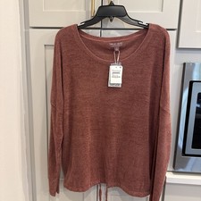 Barefoot Dreams Cozychic Ultra Lite Slouchy Pullover Womens Small Canyon Rose