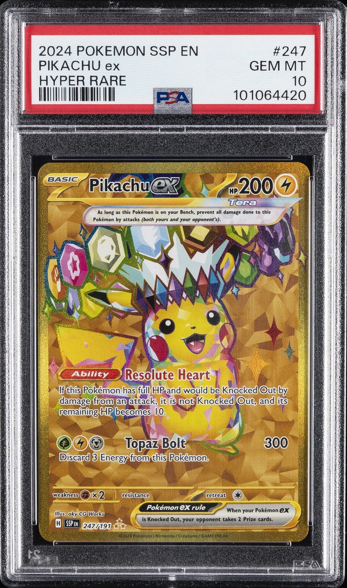2024 POKEMON SSP EN-SURGING SPARKS HYPER RARE #247 PIKACHU