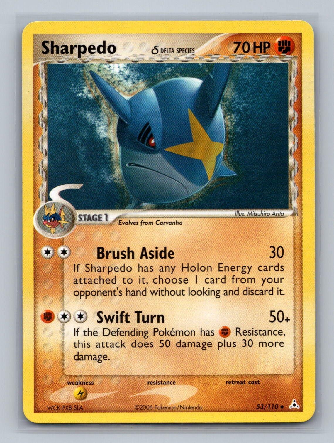 Sharpedo 53/110 Uncommon Holon Phantoms Pokemon Moderately Played