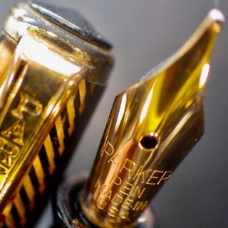 Serviced PARKER ROYAL CHALLENGER Fountain Pen•GT•37. Date•14K Gold Flex M Nib