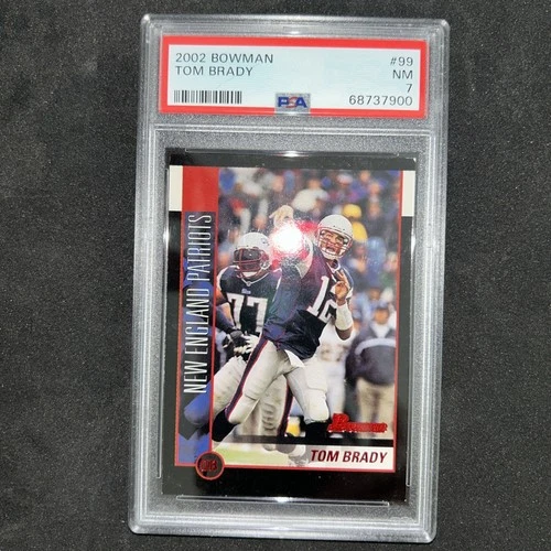 2002 Bowman Tom Brady #99 New England Patriots HOF GOAT PSA 7
