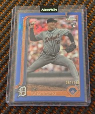 2025 Topps Chrome #285 Ty Madden RC /150 Refractor Rookie Blue Detroit Tigers B