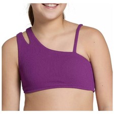 DSG Girls' Asymmetric Swim Top Size Medium-violet-NWT MSRP 20