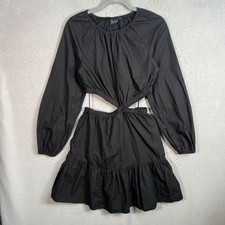 Gap Womens Size Small Tall Black Cutout Dress Long Sleeve