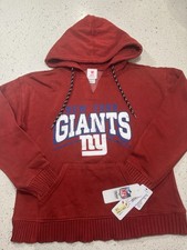 NY Giants NFL Hoodie Teen Girls Size L 11/13 Red Long Sleeve Sweatshirt NWT