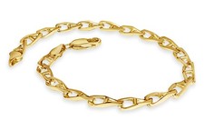 10k Yellow Gold 4mm Anchor Mariner Bracelet, 8"