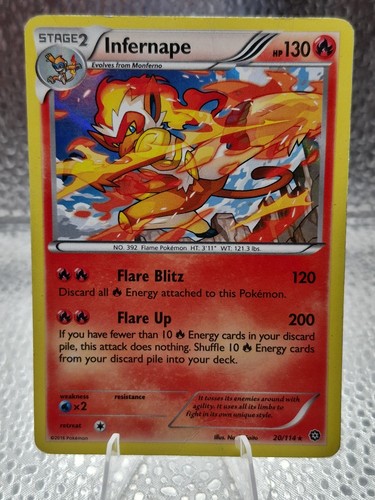 Pokemon TCG  - Infernape  - 20/114 - Steam Siege - Rare  - Holo - 2016 - HP