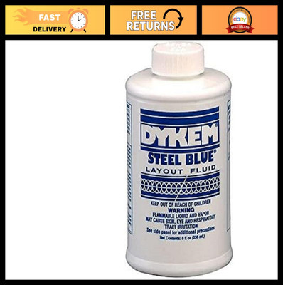 Blue Layout Fluid 8 oz Can & Brush - Machinist Marking Dye for Metalwork