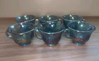 Vintage Blue Indiana Carnival glass punch bowl cups (Set of 6)