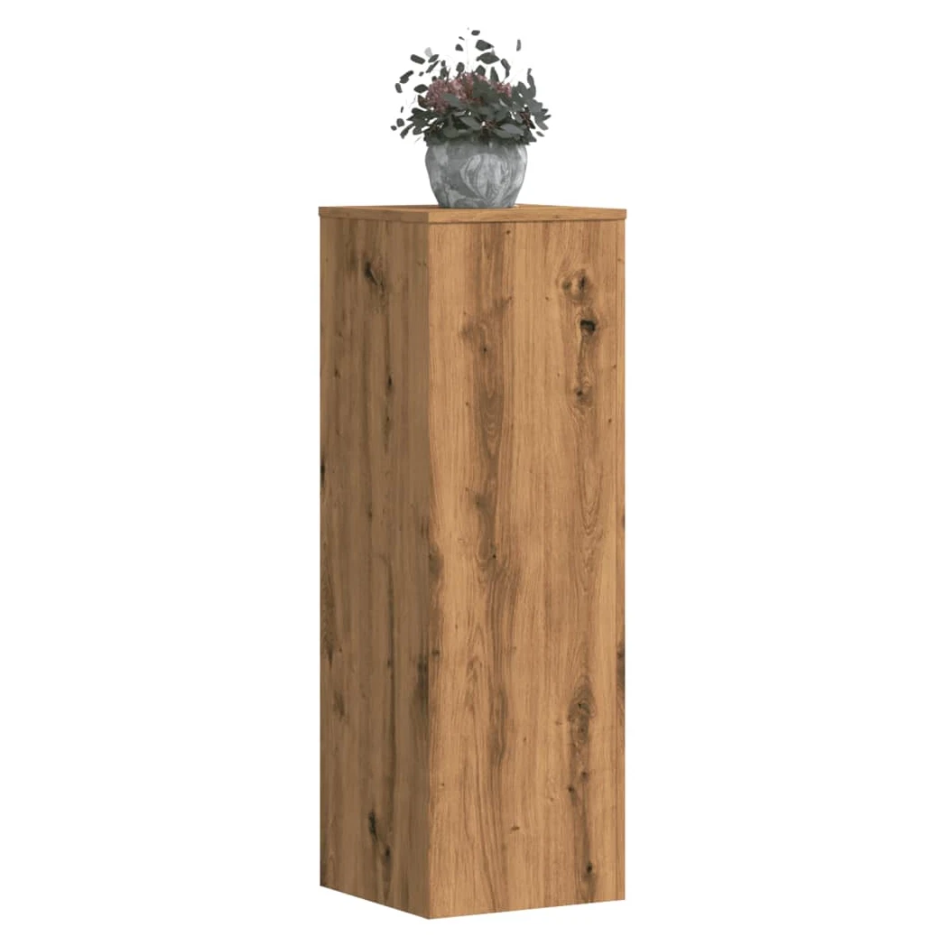 Plant Stand 2pcs Black Oak Engineered Wood 33x33x100cm Indoor Outdoor Tiered Set