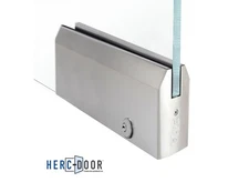 4" Tapered 9-1/2" Patch Rail With Lock for 1/2" Glass - Brushed Stainless