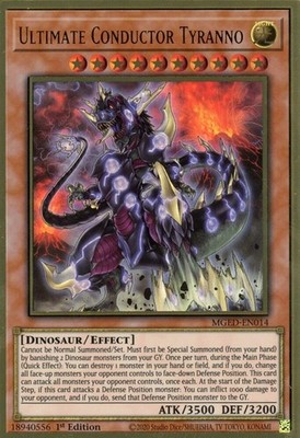 YUGIOH: 1X Ultimate Conductor Tyranno MGED-EN014 Premium Gold Rare NM