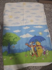 Disney Winnie the Pooh Twin Flat Sheet Tigger Piglet Clouds Trees Rare Vintage