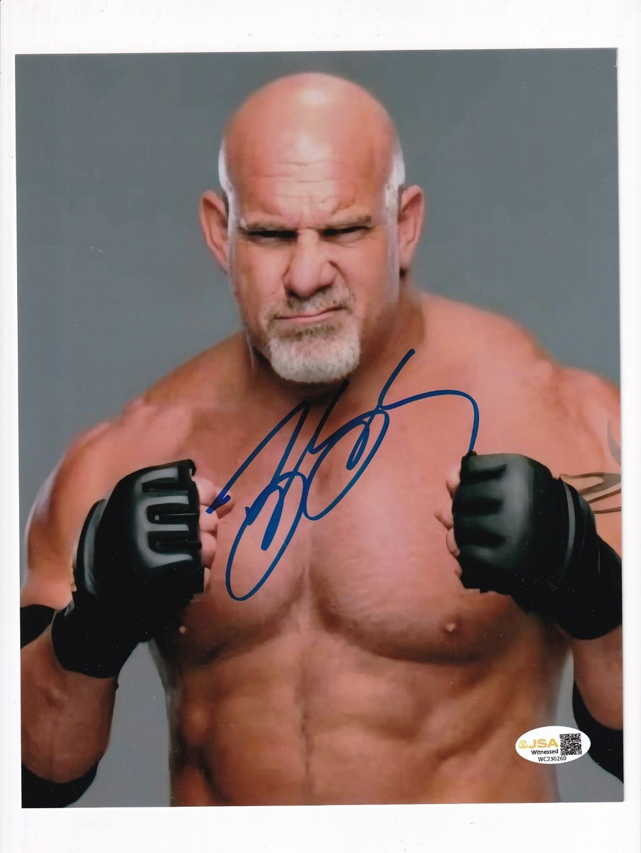 Bill Goldberg 8x10 Metallic Photo WWE/WCW Legend Pose JSA Witness