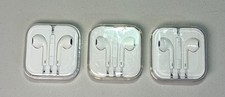 Lotto di 3 auricolari nuovi in custodia Apple cablati iPhone iPod 3,5 mm aux jack cuffie