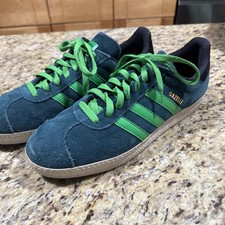 Adidas Gazelle Blue Green Men's 11.5 Low Top Athletic Sneaker Rubber Nice Cpix