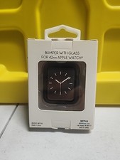 42MM Protective Bumper Tempered Glass Smartwatch Screen Protector BLACK APPLE